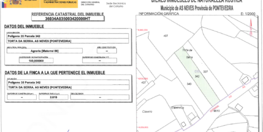 Solar en As Neves centro – Parcela de 2610m2